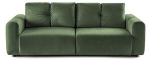 Canapea Extensibilă 3 locuri GEORGIA, cu 2 lăzi depozitare, 248x110x90 cm, Verde-Havana