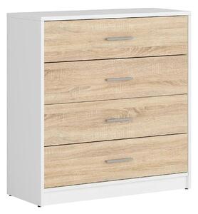 Comoda NEPO PLUS, stejar sonoma/alb, PAL, 80x34x84 cm