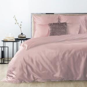 Lenjerie de pat dublă roz cu închidere cu fermoar 3 părți: 1buc 160 cmx200 + 2buc 70 cmx80