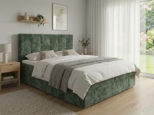 Pat tapitat boxspring DIRELIS VIBE 180x200 cm verde inchis Saltele: Saltea cu arcuri Bonell
