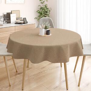 Goldea față de masă decorativă loneta - cafea natural - rotundă Ø 140 cm