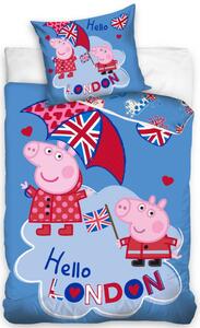 Lenjerie de pat pentru copii cu motiv de basm Peppa porc 2 părți: 1buc 140 cmx200 + 1buc 70 cmx90