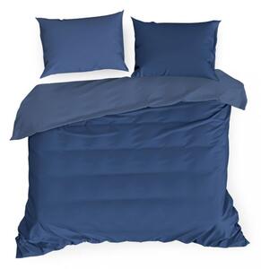 Lenjerie de pat dublu cu o singură culoare în albastru 3 părți: 1buc 160 cmx200 + 2buc 70 cmx80