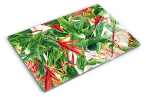 Tocător de bucătărie Frunze și flori tropicale