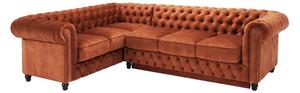 Canapea extensibilă din catifea Chesterfield Fleming 205 cm Truffle T13