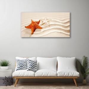 Tablou pe panza canvas Starfish Sand Art Orange Alb Brun