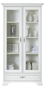 Dulap cu usi sticla IDENTO, alb, PAL/sticla, 100x44x210 cm
