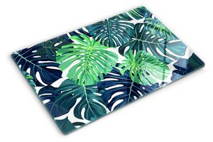 Tocător de bucătărie Frunze de Monstera pe un fundal tropical