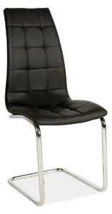 Scaun H103, negru/crom, piele ecologica/metal, 42X43X102 cm