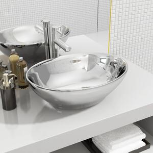 Chiuvetă de baie, argintiu, 40 x 33 x 13,5 cm, ceramică