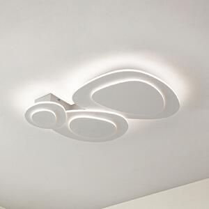 Lindby Plafonieră LED Delar, 60 x cm, CCT, dimabil, reglabil, Alb, Camera de zi / sufragerie, Plastic, Modern