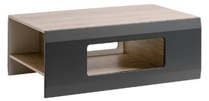 Masuta cafea CLIFF, gri grafit/stejar, PAL, 100x61x38 cm