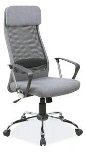 Scaun de birou Q-345, gri, stofa mesh/metal/plastic, 62x49x118/128 cm