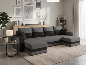 Coltar extensibil in forma de U VALERIO, gri inchis/antracit, 305x140 cm