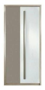 Dulap ROMA 1, stejar/alb lucios/gri mat, PAL laminat/insertii PVC, cu