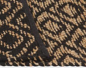 Covor iută lucrat manual, natural și negru, 120x180 cm, textil