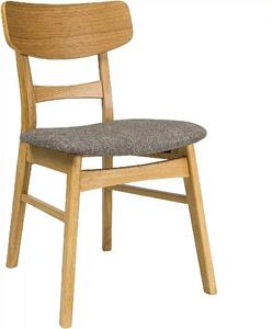 Scaun bucatarie stil scandinav CD61, gri/stejar, stofa clasica/lemn, 4