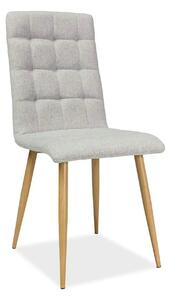 Scaun tapitat Otto, gri/stejar, stofa clasica/metal, 39X44X94 cm
