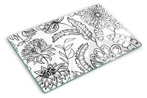 Tocător de bucătărie Model floral de doodle