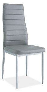 Scaun tapitat H261, gri/aluminiu, piele ecologica/metal, 40X38X96 cm