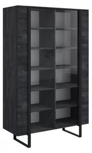 Vitrină Verica 120 cm - cărbune / picioare negre