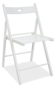 Scaun pliant SMART ll, alb, lemn, 43x40x78 cm