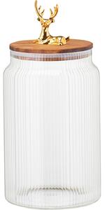 Recipient sticlă cu capac cu ren 1600 ml