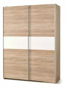 Dulap LIMA S1, alb/stejar sonoma, PAL laminat, cu 2 usi, 153x58x210 cm