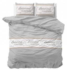 Lenjerie de pat gri luxoasă, cu model fin 200 x 220 cm