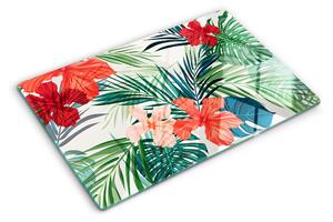 Tocător de bucătărie Motiv de plante tropicale cu flori