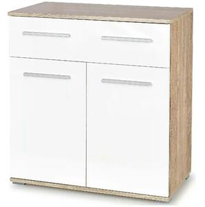 Comoda LIMA KM1, alb/stejar sonoma, PAL, 77x40x82 cm