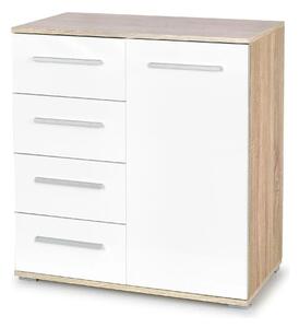 Comoda LIMA KM2, alb/stejar sonoma, PAL, 77x40x82 cm