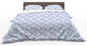 Lenjerie de pat cu două fețe alb-albastru 2 părți: 1buc 140 cmx200 + 1buc 70 cmx80