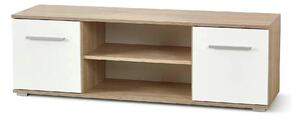 Comoda TV LIMA, alb/stejar sonoma, PAL laminat, 137x40x44 cm
