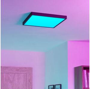 Eglo 901728 - Plafonieră LED RGBW dimabilă, cu sticlă fumurie FUEVA-Z LED/17,8W/230V 39cm IP44 negru