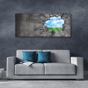 Tablou pe panza canvas Hole Grass Sky Art Gri Albastru Verde