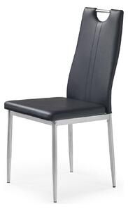 Scaune dining K202, negru/crom, piele ecologica/metal, 44X54X97 CM