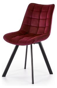 Scaun K332, visiniu/negru, stofa catifelata/metal, 46X61X84 cm