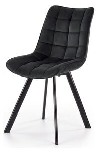 Scaun K332, negru, stofa catifelata/metal, 46x61x84 cm