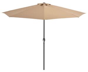 Umbrelă de soare de balcon, tijă aluminiu, gri taupe 300x155 cm