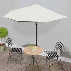 Umbrelă de soare de balcon, tijă aluminiu, nisipiu, 300x155 cm
