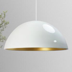ROYALTECH Lampă suspendată Lipeo, alb / auriu, Ø 40 cm, metal, E27, reglabil, Camera de zi / sufragerie, Metal