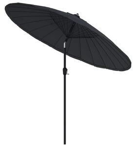 Umbrelă de soare de exterior, stâlp aluminiu, negru, 270 cm