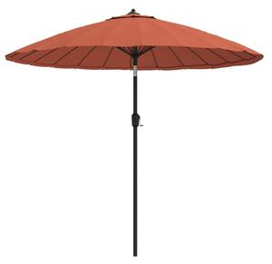 Umbrelă de soare de exterior, stâlp aluminiu, cărămiziu, 270 cm