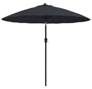 Umbrelă de soare de exterior, stâlp aluminiu, negru, 270 cm