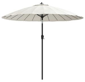 Umbrelă de soare de exterior, stâlp aluminiu, nisipiu, 270 cm