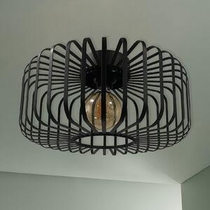 ROYALTECH Plafonieră Niko, negru, Ø 39 cm, metal, E27, reglabil, Camera de zi / sufragerie, Metal, Modern