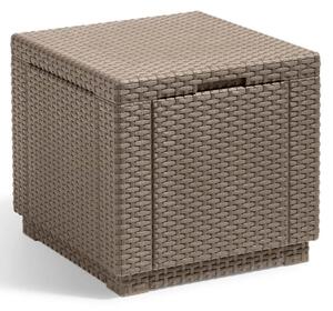 Allibert Taburet tip cub cu spațiu de depozitare, cappuccino, 228749 228749