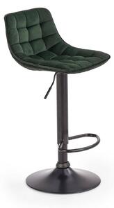 Scaun bar H95, verde inchis/gri inchis, stofa/otel, 43x44x84/106 cm