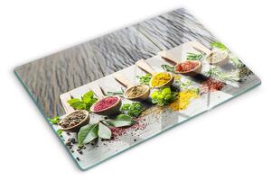 Tocător din sticlă Condimente și ierburi aromatice
